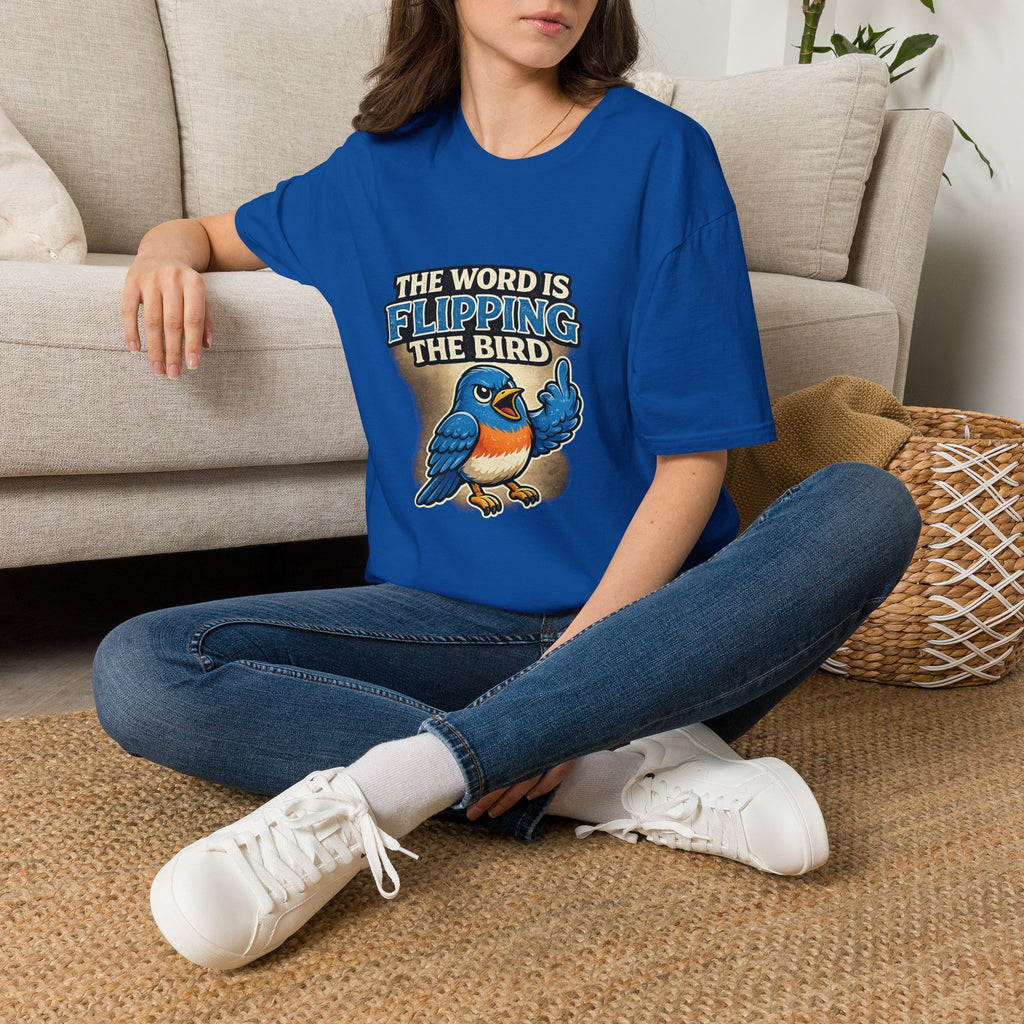Flipping The Bird T-Shirt — Funny Retro Blue Bird Graphic Tee