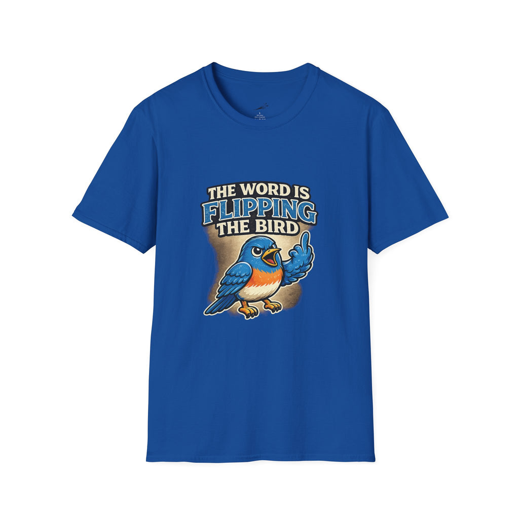 Flipping The Bird T-Shirt — Funny Retro Blue Bird Graphic Tee