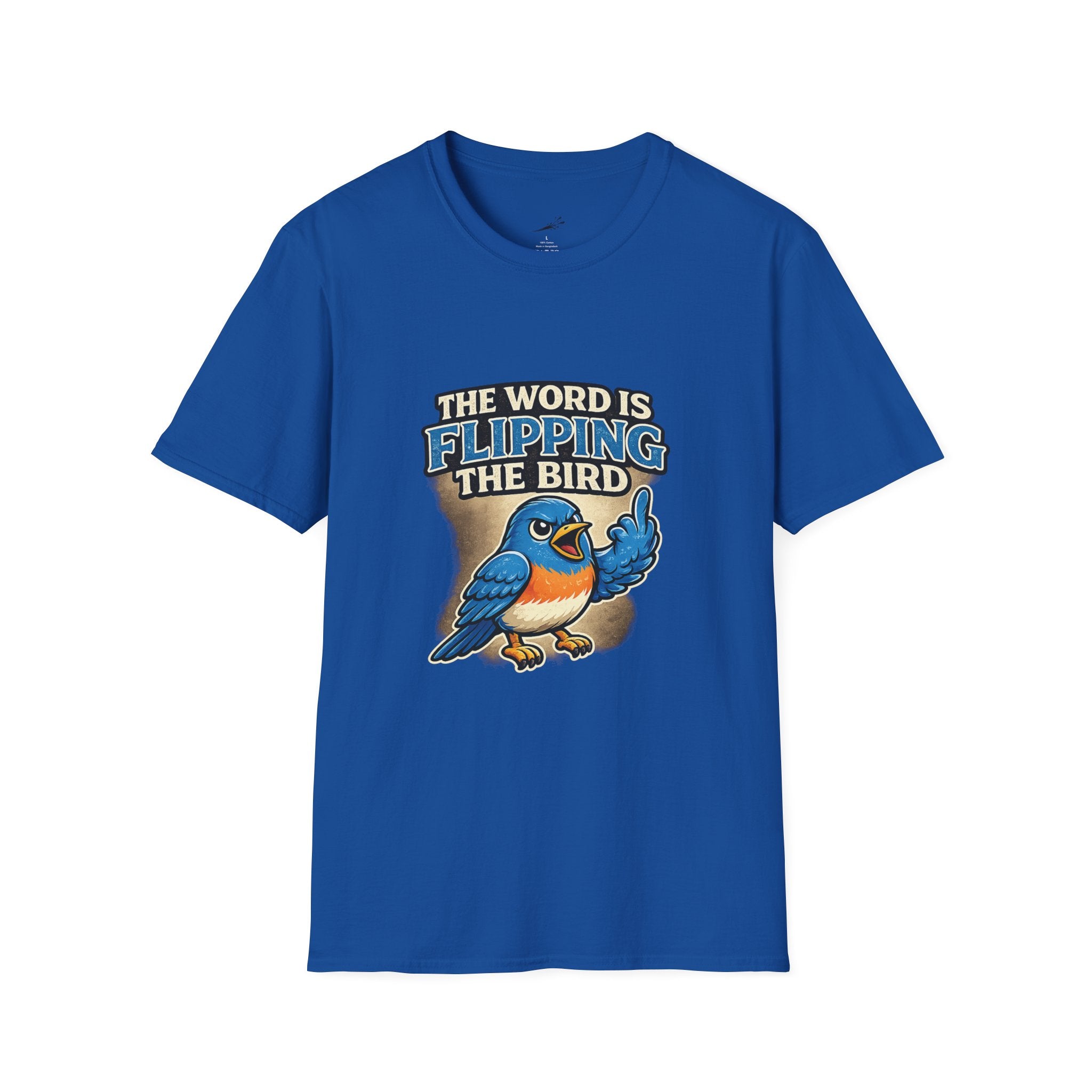 Flipping The Bird T-Shirt — Funny Retro Blue Bird Graphic Tee
