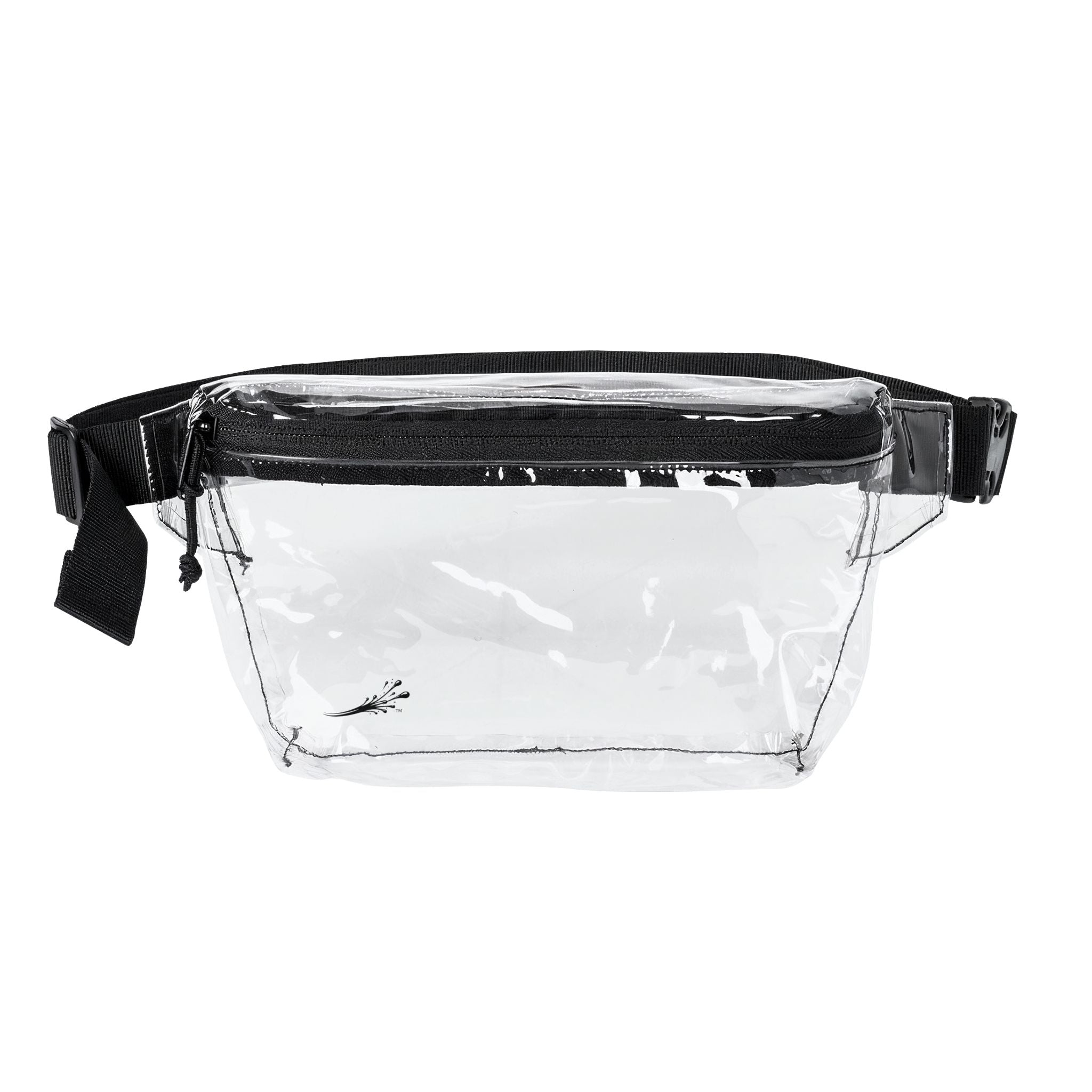 Clear & Black Transparent Fanny Pack — Stadium-Approved PVC Waist Bag