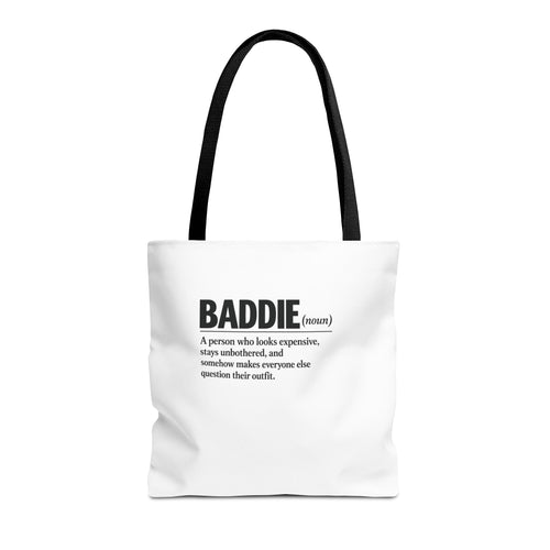 Baddie Definition Tote Bag — Funny Fashion Quote Canvas Tote