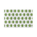 Cannabis Leaf Microfiber Tea Towel — Repeating Green Marijuana Pattern Kitchen Towel