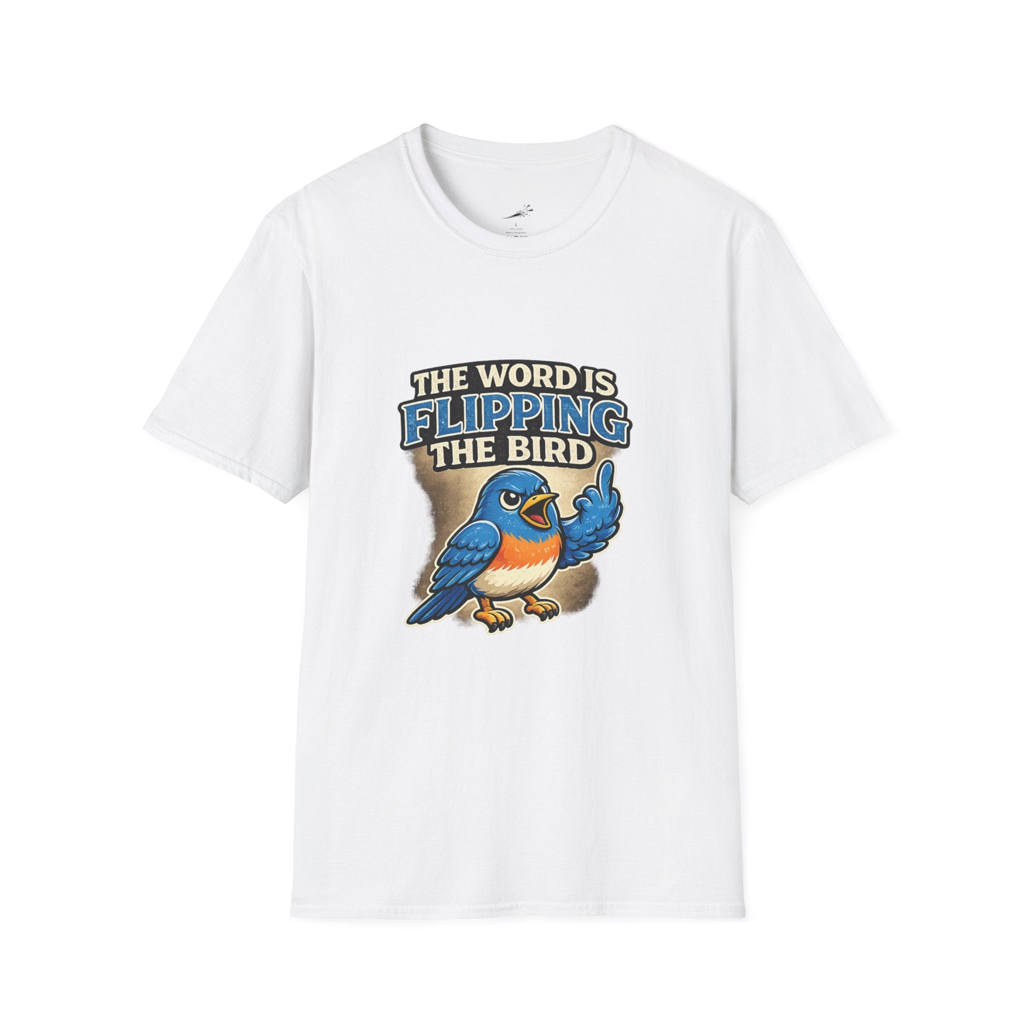 Flipping The Bird T-Shirt — Funny Retro Blue Bird Graphic Tee