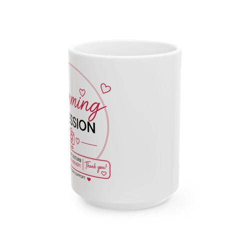 Ceramic Mug - Camming Cute Pink Heart Coffee Cup (11oz/15oz)