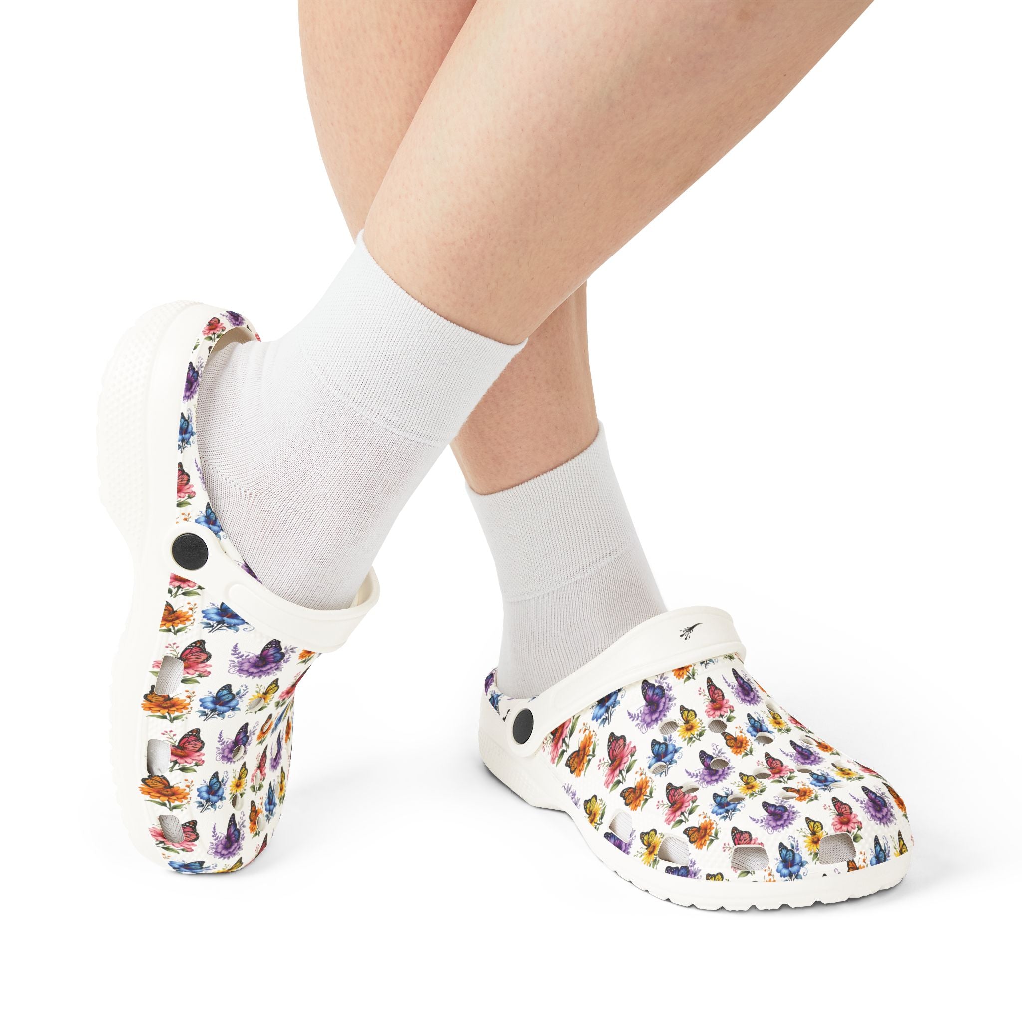 Butterfly Floral Clogs-EVA Foam Rubber Shoes (AOP)