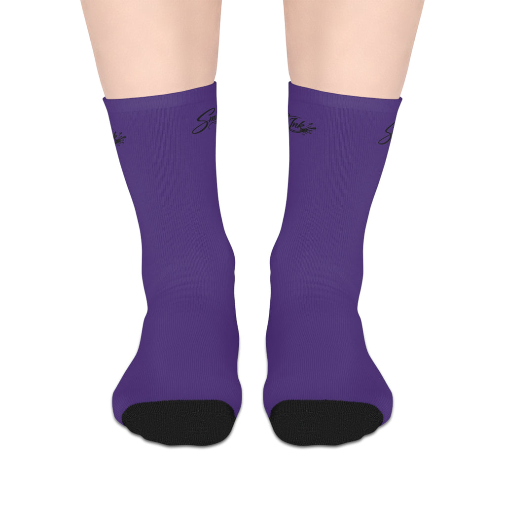 Purple 'Sister' Mid-Length Socks — Cozy Crew Socks for Gifts & Everyday Wear
